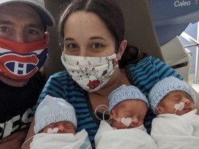 Handout Not For Resale
Lee and Lacey Paquette of Alexandria recently welcomed identical triplet boys ; Emmett, Wyatt and Sawyer .Handout/Cornwall Standard-Freeholder/Postmedia Network