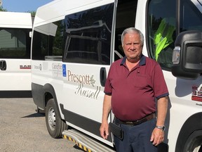 Handout/Cornwall Standard-Freeholder/Postmedia Network
Carefor Eastern Counties driver Yves Deschamps, with the vehicle he's been using to bring people to medical appointments in Ottawa.

Handout Not For Resale