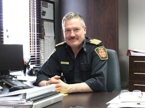 David Balding, Nipawin's new fire chief, has lots of positive things to say about the community and the department he now heads. Photo Susan McNeil.