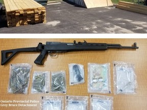 Items seized by OPP after a search warrant was executed in Georgian Bluffs on June 5, 2020.