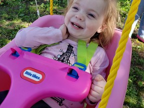 Two-year-old Emme Weil, who has cystic fibrosis, will benefit from medications used to treat the disease, the cost of which is currently being negotiated with the drug manufacturer for provincial coverage.