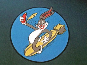 Bugs Bunny enjoys a carrot and a ride on a descending bomb, compliments of the 529th Bombardment Squadron, 320th Bombardment Wing. The squadron's FB-111s have revived the nose art originally used by the B-24 Liberators of the 529th during World War II. Is this going to be wiped away next because an explosive is too violent?