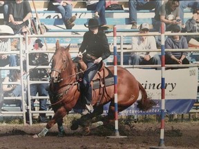 Abby Grantham, headed off to the National Qualifiers in the Pole Bending Event in the Alberta High School Rodeo Finals on June 18-21 in Stettler, AB. Abby Grantham ended up winning the average and secured herself a spot to compete at the National Level in Guthrie, Oklahoma in July. Photo courtesy of Abby Grantham