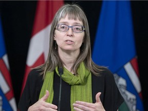 Alberta's chief medical officer of health Dr. Deena Hinshaw provided a COVID-19 update from Edmonton on Friday, May 29. No new active cases popped up for Strathcona County over the weekend as all 35 cases have recovered from the illness. IAN KUCERAK/Postmedia