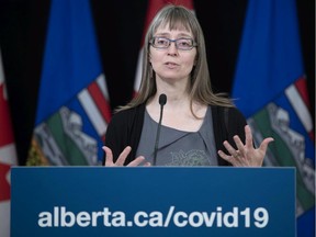 Alberta’s chief medical officer of health Dr. Deena Hinshaw provided an update, from Edmonton on Wednesday, June 3, 2020, on COVID-19 and the ongoing work to protect public health. (photography by Chris Schwarz/Government of Alberta) ORG XMIT: POS2006031745204813