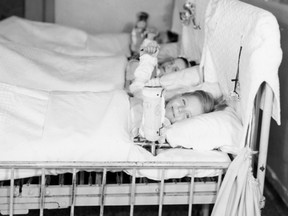 Young girls are shown in the Polio girls' ward at Sick Kids Hospital in a 1937 handout photo in Toronto. The mystery illness that paralyzed and killed mostly children across Canada came in waves that built for nearly four decades before a vaccine introduced in 1955 put an end to the suffering. That was too late for 14-year-old Miki Boleen who contracted polio for a second time in 1953, perplexing doctors who believed "the crippler" could not strike the same patient twice. Boleen, now 80, is hoping for a vaccine for COVID-19 as she reflects on the fear that spread with outbreaks of polio. THE CANADIAN PRESS/HO, Sick Kids Hospital