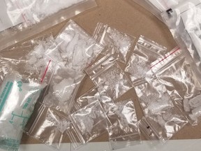 Crystal methamphetamine seized by Ontario Provincial Police in Napanee on Tuesday. (Supplied Photo)