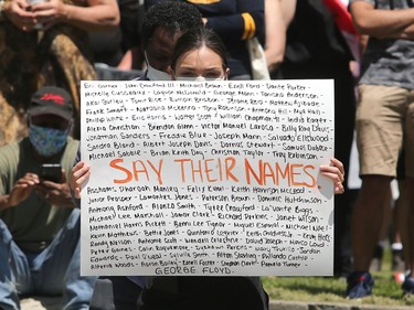Hundreds of protesters gathered in Confederation Park in front of Kingston City Hall on Saturday, June 6, 2020 to demonstrate against racism, discrimination and violence against people of colour. Meghan Balogh/The Whig-Standard/Postmedia Network
