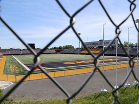Sports fields like Richardson Stadium at Queen's University will be quiet this fall as sports scheduled to start in September have been cancelled by Ontario University Athletics. The Ontario Colleges Athletic Association, of which St. Lawrence College is a member, has followed suit. (Ian MacAlpine/The Whig-Standard)