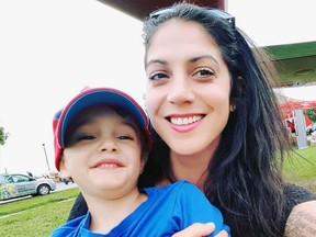 Cara Cochrane, 37, with her 4-year-old son Maximo. Cochrane died on June 21 after a violent assault on June 8. Her former partner has been charged by Kingston Police in connection to the assault and they are now investigating the case as a homicide.