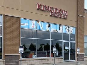 A staff member at Kingdom Nails & Spa tested positive for COVID-19 on Saturday. (Elliot Ferguson/The Whig-Standard)
