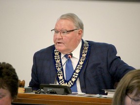 Lambton Warden Bill Weber is shown in this file photo during Lambton County council's budget meeting in March. File photo/Sarnia Observer