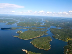 An ice free surface on Lake of the Woods promotes the mixing that occurs during spring turnover.