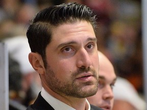 Niagara IceDogs assistant coach Mark Mancari is shown in a game during the 2019-20 OHL season. (Terry Wilson/OHL Images)