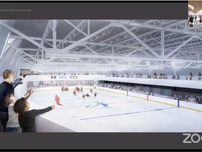 The tournament pad of the proposed West Ferris community centre. Supplied graphic