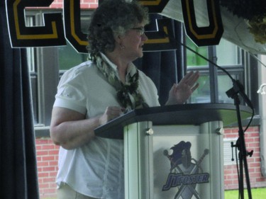 Laurie Henthorne, a former J.T. Foster teacher, was the guest speaker at the 2020 J.T. Foster graduation ceremony.