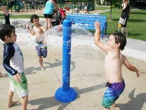 The splash pad in Norwich is usually a popular place to cool off, as seen in this file photo from 2017.