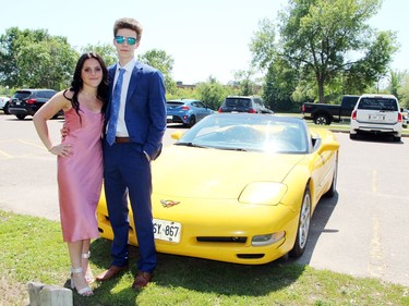 Members of Fellowes High School's Class of 2020 Nina Harle and Cole Wagner were riding in style in a convertible Corvette for the prom parade on June 20.