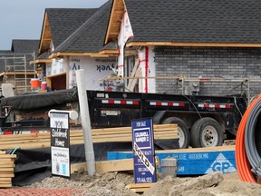(Paul Morden/The Observer)

New homes are going up on Gianluca Avenue in Sarnia. The real estate market in Sarnia-Lambton is bouncing back after a slowdown because of COVID-19 restrictions.