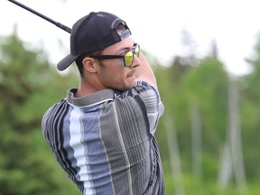 Drew Burrowes works on his swing and drive at The Practice Tee Driving Range in Sudbury, Ont. on Friday June 5, 2020.