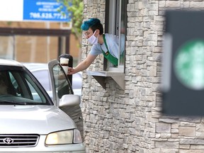 Starbucks location on Barrydowne Road in Sudbury, Ont. on Thursday June 11, 2020. Starbucks may close up to 200 stores in Canada.