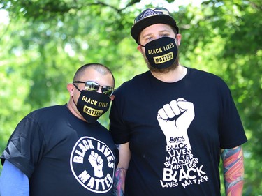 Participants take part in the Black Lives Matter: Juneteenth Racial Injustice Rally at Bell Park in Sudbury, Ont. on Friday June 19, 2020. John Lappa/Sudbury Star/Postmedia Network