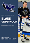 Along with the Saugeen Shores Winterhawks MVP award, Blake Underwood earned the Leading Scorer Award, sponsored by Rosner’s Oldtimers Hockey Club.