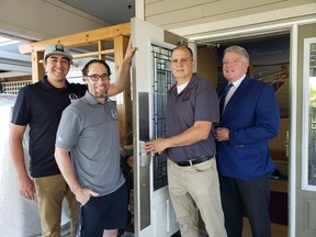 From the left are Nathan Dokis, Ryan Hutton (committee chair), Randy Buchowski (president of the Sudbury Police Association) and Gerry Lougheed Jr. (board chair, Sudbury Hospice Foundation)