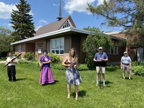 Some of the participants for this Saturday's We Love Music Marathon, who also happen to be musicians the Timmins Symphony Orchestra, from left, are Mits Takayesu-Douglas, Karina Miki Douglas-Takayesu, Joanna Millson, Randy Pickering and
Peter Colbert.

Supplied