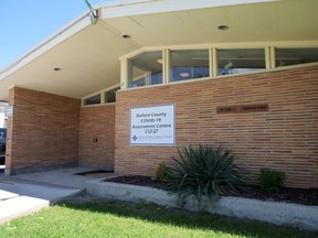 Tillsonburg's new COVID-19 Assessment Centre at 17 Bear Street opened last Wednesday. Call 1-855-905-6148 to make an appointment to be tested. Available to people concerned about COVID-19 exposure. (Chris Abbott/Tillsonburg News)