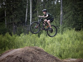 Carter Strebchuk takes a jump at the Whitecourt Mountain Bike Park.
Brigette Moore