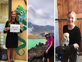 (l-r) Breanna Knull, Julie Rudolph, and Kelsey Cameron, three of the past staff whose stories are featured in our upcoming exhibit.
--Millet and District Museum, Visitor Information Centre and Archives