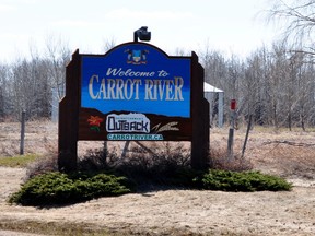 Welcome to Carrot River sign