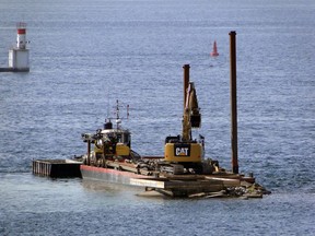 Kehoe Marine Construction ships pieces of the replica lighthouse out to its island. Submitted photo