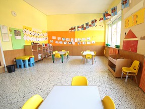 classroom of a daycare center without children and teacher