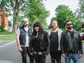 London rockers Hiroshima Hearts, from left, Michael Del Vecchio (bass), left, Jenn Marino (vocals), Mark Swan (drums) and Tyler Turek (guitar), have changed their name to Jenn Marino and The Hearts.