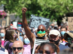 Police estimated the crowd at 10,000 for Saturday's Black Lives Matter Rally in London on Saturday, June 6, 2020. DALE CARRUTHERS / THE LONDON FREE PRESS