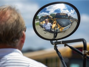 Rob Reeves, general manager of the London division of Sharp Bus Lines, says he's heard concerns some drivers have about possible changes to school buses to keep them safe during the pandemic in the fall. (Derek Ruttan/The London Free Press)