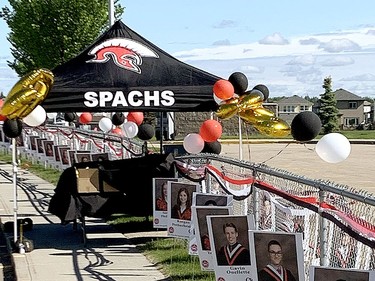 St. Peter the Apostle Catholic High School in Spruce Grove held a drive-up graduation ceremony June 4, 2020 in light of the COVID-19 pandemic.