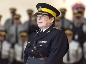 Brenda Lucki speaks during a press event at RCMP "Depot" Division in Regina on March 9, 2018.