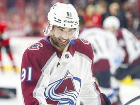 Nazem Kadri on the ice for the warm up as the Ottawa Senators take on the Colorado Avalanche at the Canadian Tire Centre in Ottawa. (Wayne Cuddington, Postmedia Network)