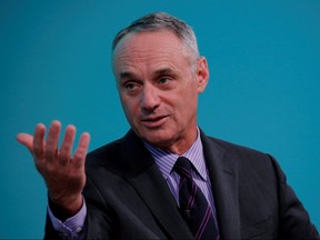 Rob Manfred, commissioner of Major League Baseball. REUTERS/Lucas Jackson/File Photo ORG XMIT: FW1