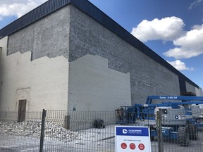 The white brick exterior of the former Sears building in the New Sudbury Centre was continuing to be removed by a contractor Monday. Workers at the scene did not know what was going to become of the site and mall management did not return phone calls placed by The Star looking for more information. The Sears store closed in January 2018. HAROLD CARMICHAEL/SUDBURY STAR