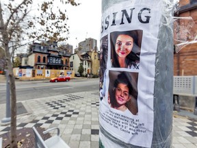 A missing poster for Tess Richey across from the Church St. location where she was found slain in 2017. missing on Nov. 25, 2017.