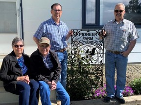 From left to right: Bottom row - Barb and Eric Hodges. Top row  Sons Darrell Hodges, Keith Hodges and son-in-law and area Councillor Bob Marshall.