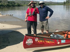 Mike Ranta, left, of Killarney has paddled with Stephen O’Neill, right, for the last two years. Ranta has paddled solo across Canada twice and on Wednesday, was honoured by Governor General Julie Payette. Photo supplied