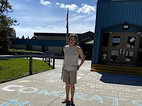 Longtime Robina Baker Elementary School kindergarten teacher Debbie Waters announced her retirement this year from teaching. She arrived at school on Monday, June 22 to see messages from her students written in chalk in front of the school.
(Supplied)