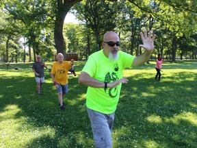 A group with the Canadian Tai Chi Academy stayed in the shade Thursday morning in Sarnia's Canatara Park. A heat warning has been issued for the region including Sarnia and and rest of Lambton County.