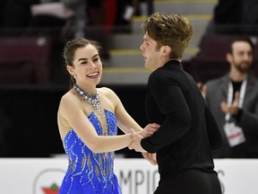 Evelyn Walsh and Trennt Michaud, who usually train out of the Brant Skating Club with coach Alison Purkiss, have been practising in the London area because the Wayne Gretzky Sports Centre remains closed due to the pandemic.