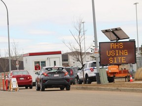 Sherwood Park's Broadview Enviroservice Station will reopen to residents for weekend-only waste service starting July 11. It will continue serving as a drive-thru COVID-19 testing centre by Alberta Health Services during the week. Lindsay Morey/News Staff
